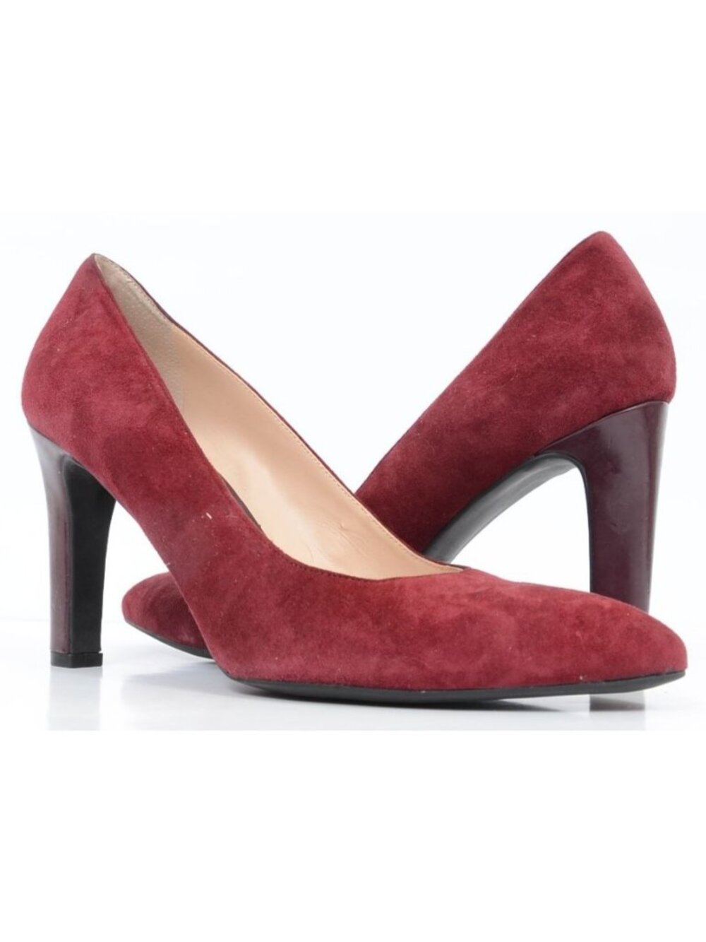 Franco‎ Sarto Tawny Women's 8.5 Maroon Suede Leather Classic Pointy Toe Pumps